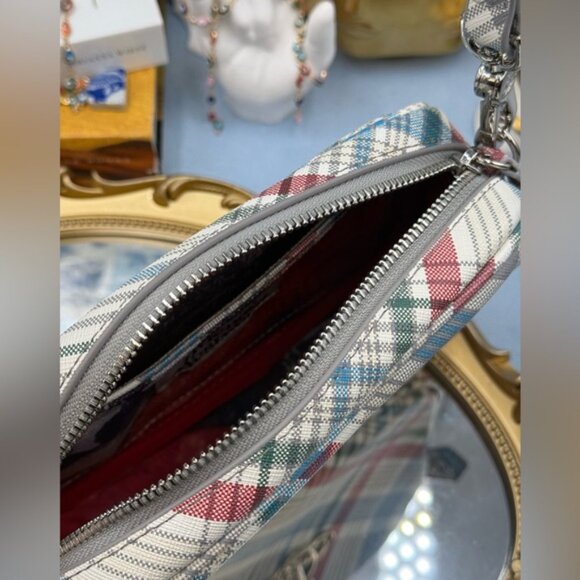 🆕 VIVIENNE WESTWOOD 🧿 NWOT Anna Camera Bag, Red/Blue Madras Check - AUTHENTIC - Picture 8 of 14